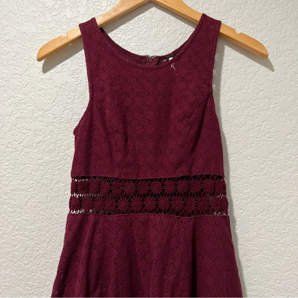 Free People Daisy Waist Crochet Mini Skater dress Size 2